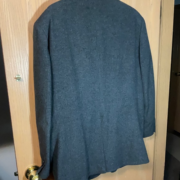 Foreman & Clark Charcoal Gray Cashmere Blend two Button Overcoat Size: R46/40 - Picture 6 of 8